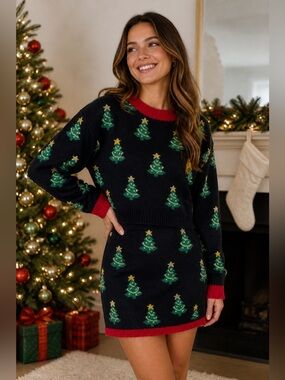 Major‎ Label Women's Ugly Christmas Sweater & Skirt 2 Piece Set | NEW/NWOT! 🎄⭐️